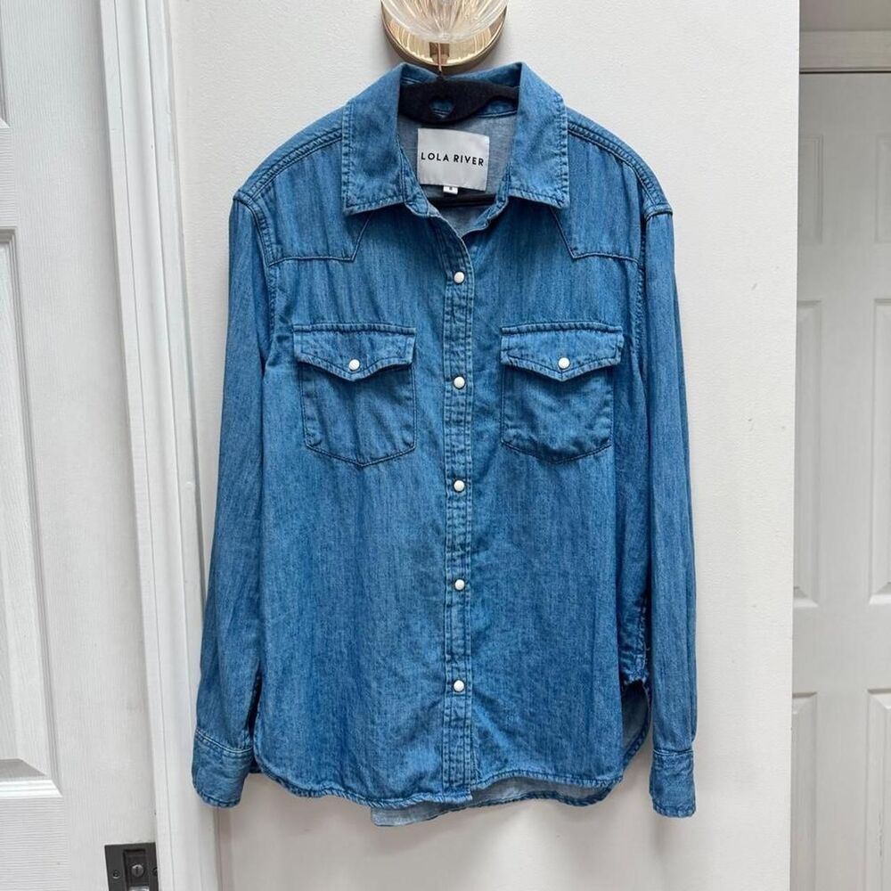 Lola River 100% Cotton Women's Blue Denim Over Shirt